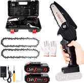 Mini Motoserra Elétrica De Mão Sem Fio Portatil 24v Bivolt com 2 Baterias Inclusas (PROMOÇÃO)